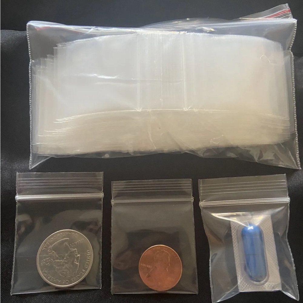 1,000 Clear Zip-top Seal 1.5”x1.5” Plastic Bags 2mil Reclosable Jewelry Baggies